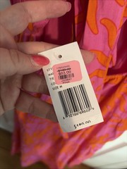 J.Marie Womens Size Medium Orange Pink Sun Mara Ruffle Strap Tie Back Midi Dress
