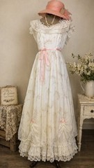 True Vintage 1970s prairie/cottagecore Floral Dress Gown size Small
