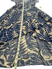 Anthropologie Kindred Palm Leaf Maxi Dress Petite XL Faux Wrap Tropical Resort