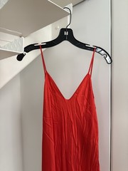 Hot Balenciaga Fluid Silk Satin Slip Dress Red Size M