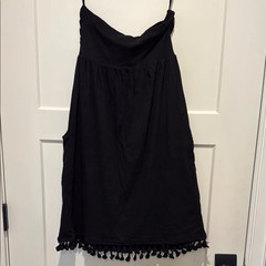 VELVET By Graham & Spencer Monique Strapless Tassel-Hem Mini Dress Bk S $148 A7