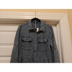 Velvet Heart Womens Tencel Denim Tiered Shirt Dress Blue Long Sleeve 6LW-50792A
