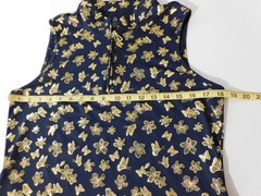 Emerald 18 Gold Butterfly Sleeveless Shift Knee-length Stretch Dress Pockets L