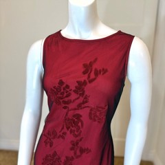 Vintage 90&rsquo;s y2k MESH OVERLAY GRUNGE DRESS M Vampire Wedding Velvet Guest Goth