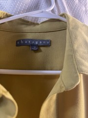 Sharagano Yellow Solid Collared Sleeveless Button Front Belted Shirt Dress 10