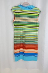 New Directions Womens Petite Large Sheath Dress PL Multicolor Striped Sleeveless