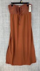 No Boundaries Maxi Dress Womens L (12-14) Saturn Rust Strapless NWT Burnt Orange