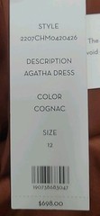 New Veronica Beard Agatha Silk Satin Ruffle Dress Size 12 Cognac