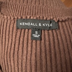 Kendall & Kylie Brown Ribbed Knit Bodycon Mini Sweater Dress V-Neck S
