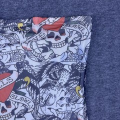 Ed Hardy Dress Womens Large Multicolor Strapless Bodycon Skull Tattoo Mini Party