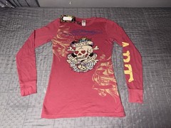 Ed Hardy Christian Audigier Love Kills Slowly Thermal Shirt L Y2K