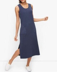 Talbots Plus Blue Sleeveless SUNKISSED TERRY Midi DRESS 0X fits XL