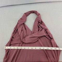 Halara Plum Halter Cowl Neck Open Back Ruched Maxi Dress NEW