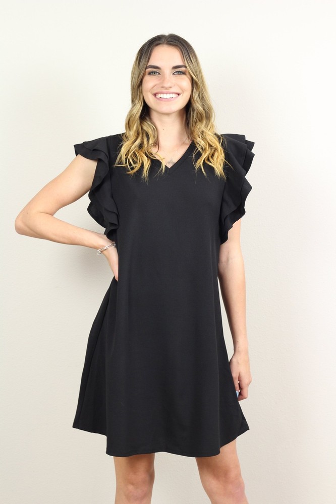 Agatha Ruffle Sleeves Knit Dress