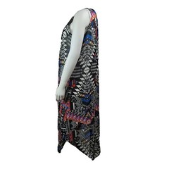 NY COLLECTION Multicolored Beaded Neckline Sleeveless Sheer Lined Dress Size M