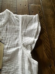 White Flutter Sleeves CASA CABANA ISABEL Eyelet Gauzy Dress NWT MSRP $78.00 S