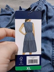 Lands&rsquo; End Lyocell Tiered Midi Dress Adult Womens X-Large Chambray Blue