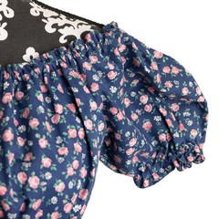 Women&rsquo;s Vintage CotageCore Cotton Side-Zip Floral Midi Maxi Dress w/ Cinch Waist