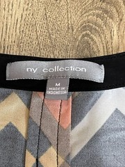 NY Collection Dress, Women&rsquo;s Size Medium, Multicolor, Short, 3/4 Buttons, A-line