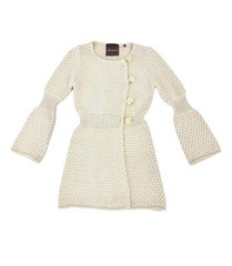 525 American Beige Medium Weight Chunky Knitted Sweater Dress Holiday Coquette