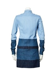 Celine CÉLINE Paris Phoebe Philo Pre Fall 2011 Patchwork Denim Shirt Dress 40 FR