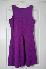 Athleta Textured Fit & Flair Dress Women Large Purple Stretch Athletic Travel
