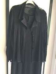Mica black s/l lace boho dress full length pullover & cardigan est. L see below