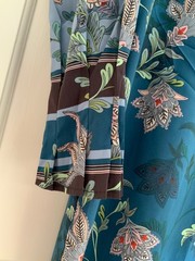 CHARLOTTE SPARRE blue shades stretch silk Shift Dress – S