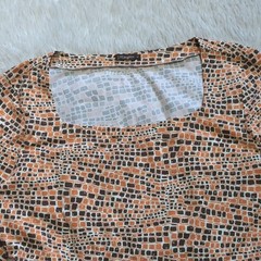 J.McLaughlin Orange & Brown Crocodile Print Square Neck Nylon Dress Size Medium