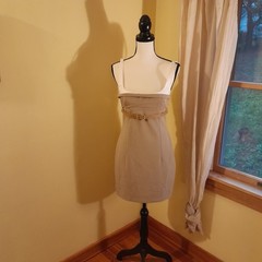 Zara Short Dress With Matching Belt Camel Beige Brown Med NWT