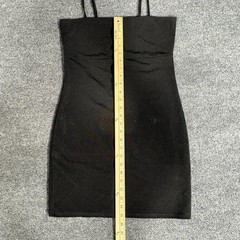 Lucca Couture Dress Womens Medium Black Square Neck Bodycon Slip Mini Stretch