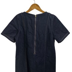 Old Navy Womens Dark Wash Denim Short Sleeve Mini Shift Dress Blue Preppy XS