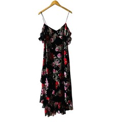 Speechless Black Floral Ruffle Sleeve Hi Low Dress Size XL NWT