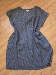 Ryllace Plus 3XL linen black stripe dress