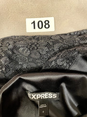 Express Sleeveless Single-Strap Ruched Black Lace Lined Dress Size 0 Side Zip