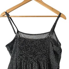 GAP Polka Dot Mini Dress Size M Black Smocked Fit Flare Retro Mod Coquette