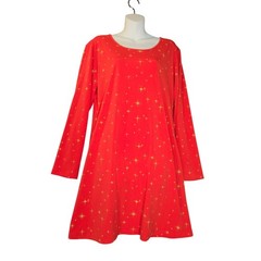 Tipsy Elves Womens XXL Mini Dress Christmas Red Stretch Gold Stars Holiday