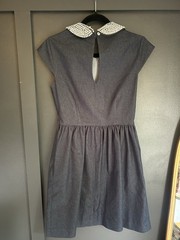kate spade new york Blue Rhinestone Collar Fit & Flare Short Sleeve Dress 6