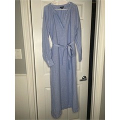 J. Crew Cabana Maxi Dress Linen Belted 2025 CI919 Vacation French Blue MT/M Tall