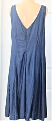 Womens deep V neck back zipper sleeveless midi ample cloche dress M size