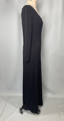 TADASHI Dress SIZE MEDIUM stretch black sparkle long sleeve classic V plunge Y2K