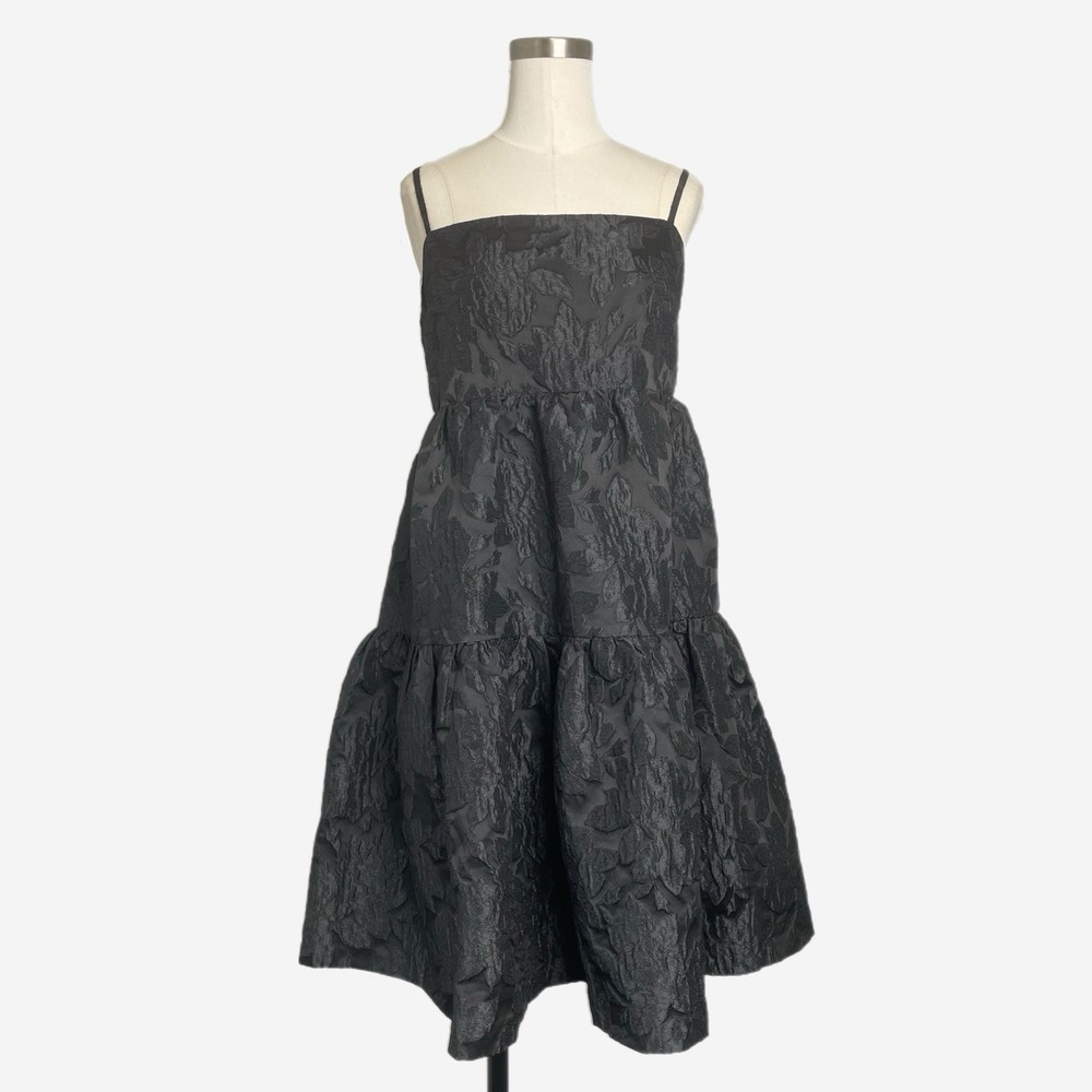 Jcrew Factory NWT Jacquard Strappy Mini Dress tiered brocade floral holiday 10