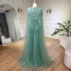 Mermaid Evening Dresses Gowns with Beaded With Cape Wedding Party