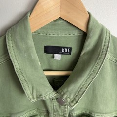 KUT from the Kloth Green Denim Utility Dress Sleeveless Belted Size L