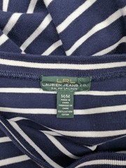 Ralph Lauren Striped Dress Size Medium Navy Stripe Orange Nautical Preppy Cotton