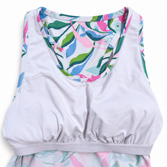 Lilly Pulitzer Luxletic Mixed Doubles Dress Womens L White Floral Tennis Resort