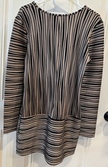 Isle Apparel Size L Tunic Dress Brown Black Texture Long Sleeves Made in Turkey
