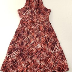 Classiques Entier Midi Dress Womens red, maroon Abstract Artsy Boho Classy