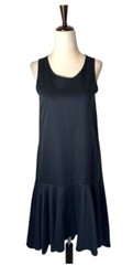 Maeve Dress Women XS Black Linen Asymmetric Hem Sleeveless Ismene Midi Preppy