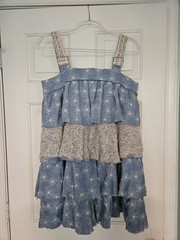 &lsquo;POL&rsquo; Leo embroidered overall dress. Size: Small